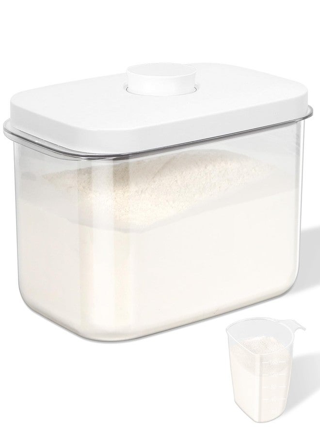 TBMAXS Airtight Flour Container 6.34 QT, Clear PET Plastic Food Storage Container Bin with Pop Up Lids For Rice Flour Sugar, Dry Food Holder for Kitchen Pantry Organization and Storage - Image 1